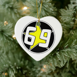 Yellow Star 69 Keramisch Ornament