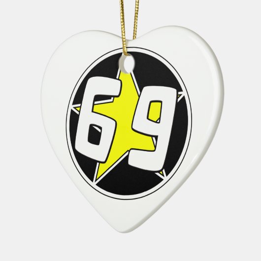 Yellow Star 69 Keramisch Ornament (Links)