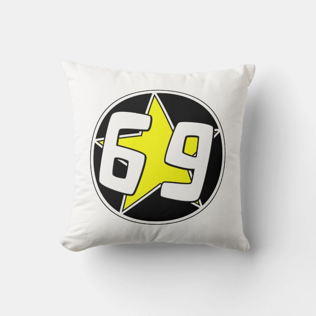 Yellow Star 69 Kussen (Voorkant)