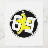 Yellow Star 69 Wijn Etiket (Enkel label)