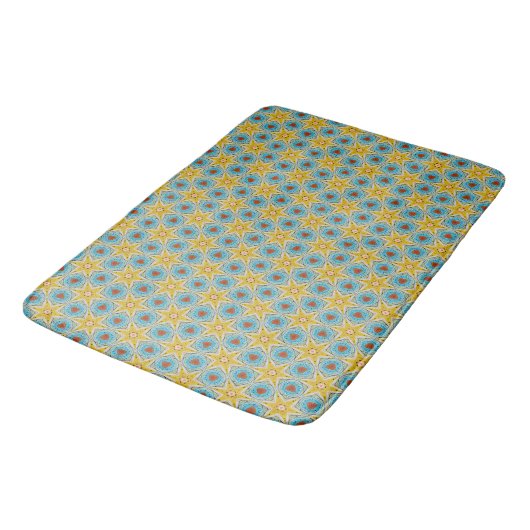 Yellow Star Abstract Badmat (Gekanteld)