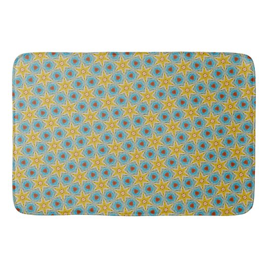 Yellow Star Abstract Badmat (Voorkant)