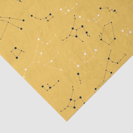 Yellow Star Constellation Tissue Paper Tissuepapier (Detail)