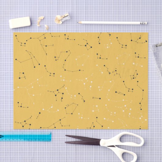 Yellow Star Constellation Tissue Paper Tissuepapier (Craft)