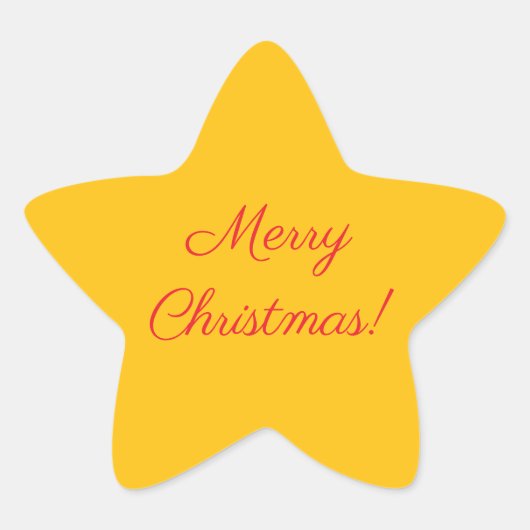 Yellow Star Merry Christmas Holiday Sticker (Voorkant)