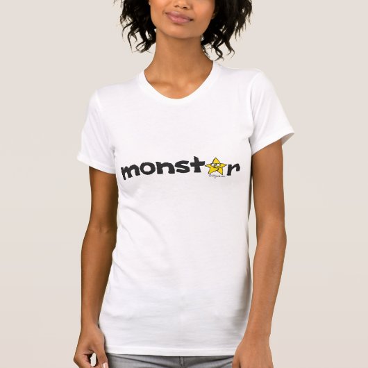 Yellow Star Monstar Cartoon T Shirt (Voorkant)