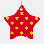 Yellow Star Pattern Keramisch Ornament (Voorkant)