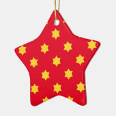 Yellow Star Pattern Keramisch Ornament (Links)