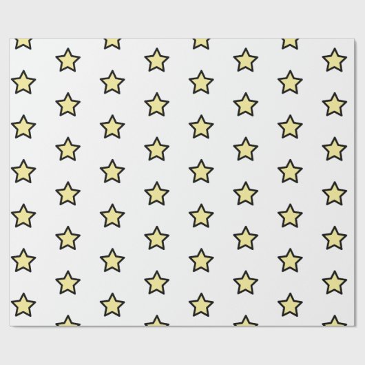 Yellow Star Pattern Minimalist Modern Cadeaupapier (Vlak)