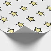 Yellow Star Pattern Minimalist Modern Cadeaupapier (Hoek)