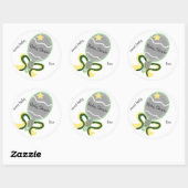 Yellow Star Rattle Baby shower ronde Stickers (Vel)