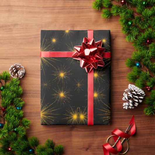 Yellow Starburst Cadeaupapier (Feestdagen Geschenken)