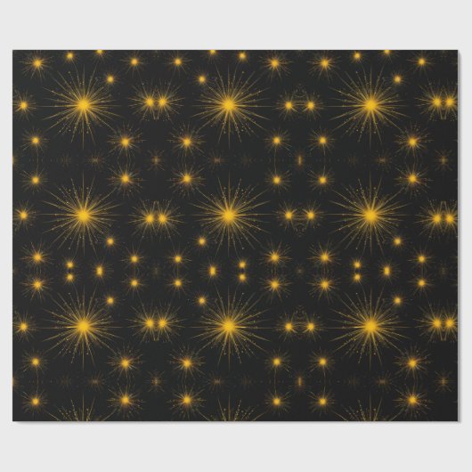 Yellow Starburst Cadeaupapier (Vlak)