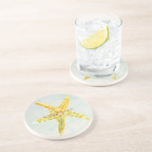 Yellow Starfish Beach Onderzetter (Zijkant)