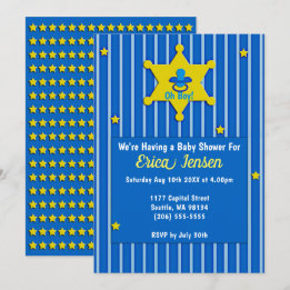 Yellow Stars and Pacifier Baby Boy Shower Kaart