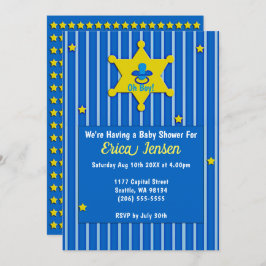 Yellow Stars and Pacifier Baby Boy Shower Kaart
