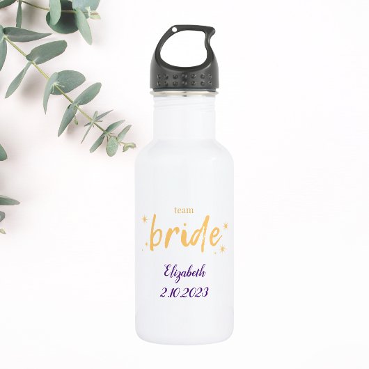 Yellow Stars en Paarse Elegant Bride Waterfles