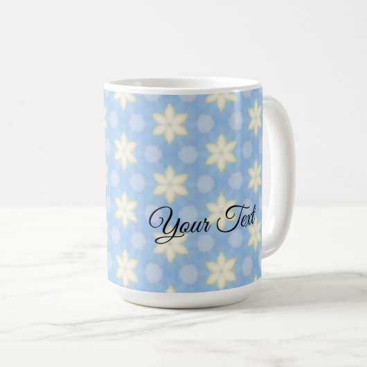 Yellow Stars on Blue design coffee mug Koffiemok (Voorkant rechts)