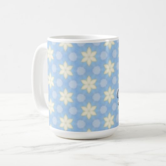 Yellow Stars on Blue design coffee mug Koffiemok (Voorkant links)