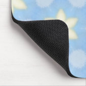 Yellow stars on blue geometric pattern mousepad muismat (Hoek)