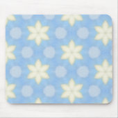 Yellow stars on blue geometric pattern mousepad muismat (Voorkant)