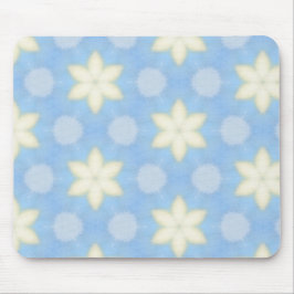 Yellow stars on blue geometric pattern mousepad muismat