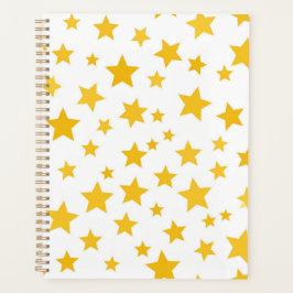 yellow stars on white background planner