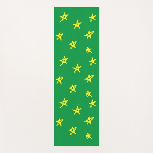 Yellow Stars Yoga Mat (Voorkant)