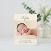 Yellow Statement Name 1-Photo Birth Announement Briefkaart (Staand voorkant)