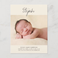 Yellow Statement Name 1-Photo Birth Announement