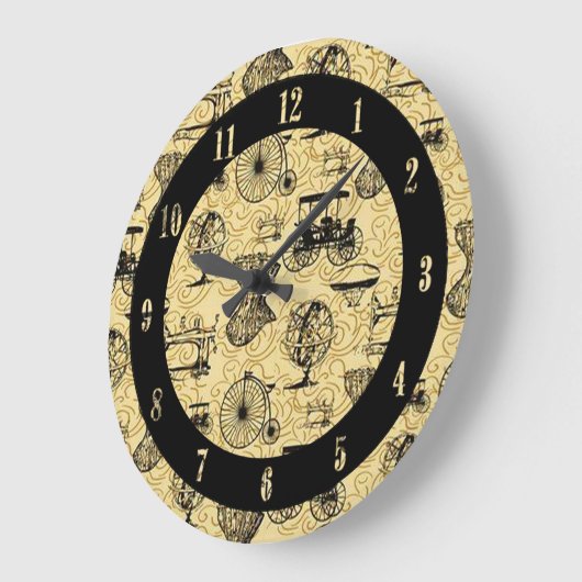 Yellow Steampunk Pattern Wall klok (Hoek)