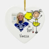 Yellow Stick Figuur Cheerlead Ornament (Voorkant)