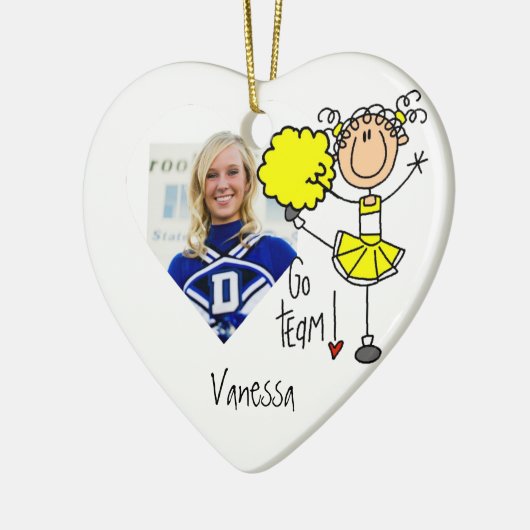 Yellow Stick Figuur Cheerlead Ornament (Links)