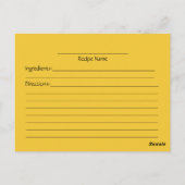 Yellow still Life Recipcard Briefkaart (Achterkant)