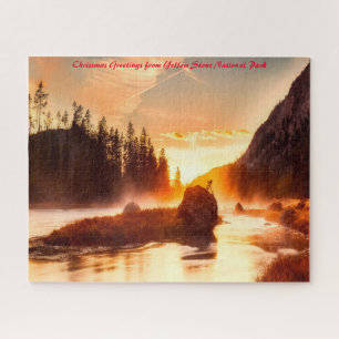 Yellow Stone National Park .Kerstgroeten Legpuzzel