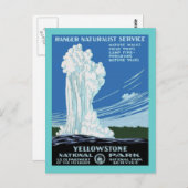 Yellow Stone Park - Old Faithful Geyser Briefkaart (Voorkant / Achterkant)