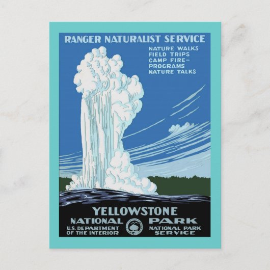 Yellow Stone Park - Old Faithful Geyser Briefkaart (Voorkant)