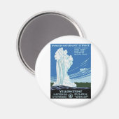 Yellow Stone Park - Old Faithful Geyser Magneet (Voorkant / Achterkant)