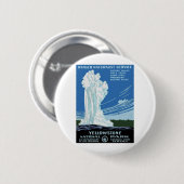 Yellow Stone Park - Old Faithful Geyser Ronde Button 5,7 Cm (Voorkant /achterkant)