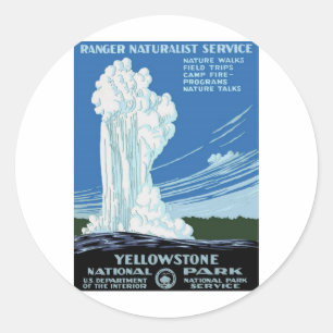 Yellow Stone Park - Old Faithful Geyser Ronde Sticker