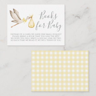 Yellow Stork Baby shower Boek Aanvraag Kaart