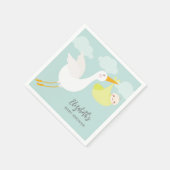 Yellow Stork Bundle Genderneutraal Baby shower Servet (Hoek)