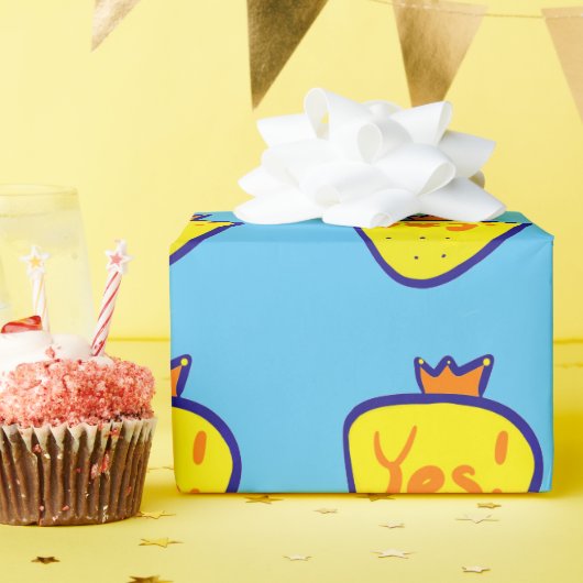 Yellow strawberry cadeaupapier (Verjaardagsfeest)