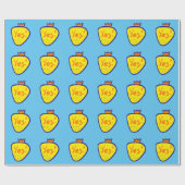 Yellow strawberry cadeaupapier (Vlak)