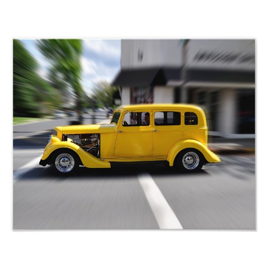 Yellow Street Rod Foto Afdruk (Voorkant)