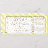 Yellow Stripe Concert Ticket Cadeaubon Kaart (Voorkant / Achterkant)