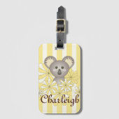 Yellow Stripe Cute Baby Koala Kinder Bagagelabel (Voorkant (verticaal))