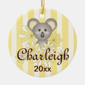 Yellow Stripe Cute Baby Koala Kinder kerst Keramisch Ornament (Voorkant)