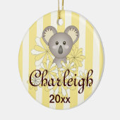 Yellow Stripe Cute Baby Koala Kinder kerst Keramisch Ornament (Links)