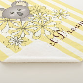 Yellow Stripe Cute Baby Koala Kinder Sherpa Deken (3/4)
